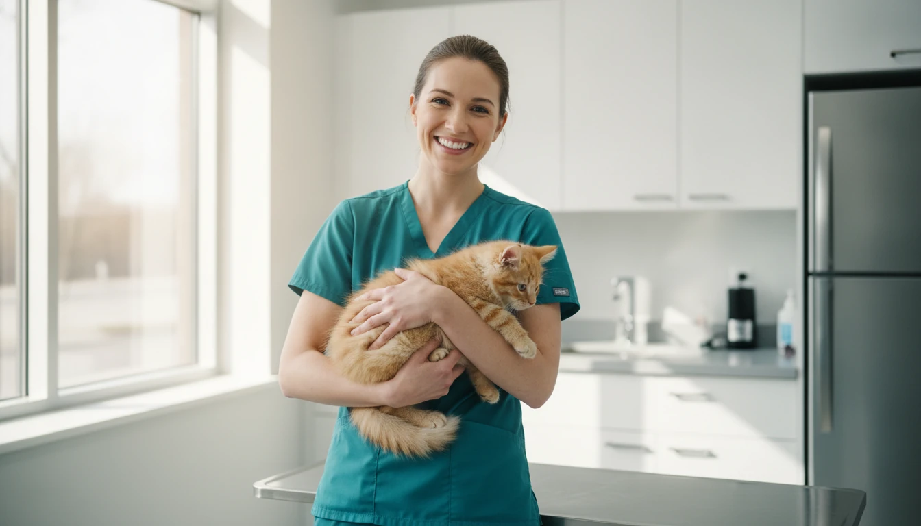 Briarwood veterinarian holding a cat in Miami